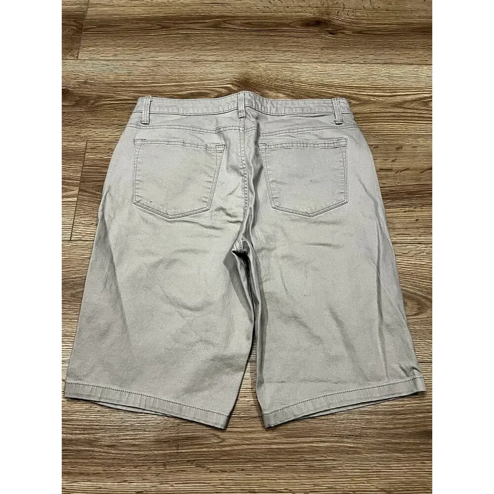 Lee Riders Midrise Bermuda Shorts 12M Beige Cotton Spandex (A77)